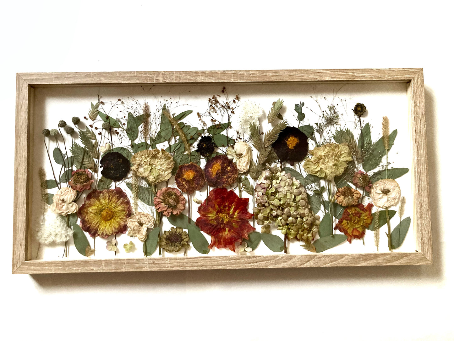 Gerahmter Brautstrauß „Wiese“ / 50 x 25 cm