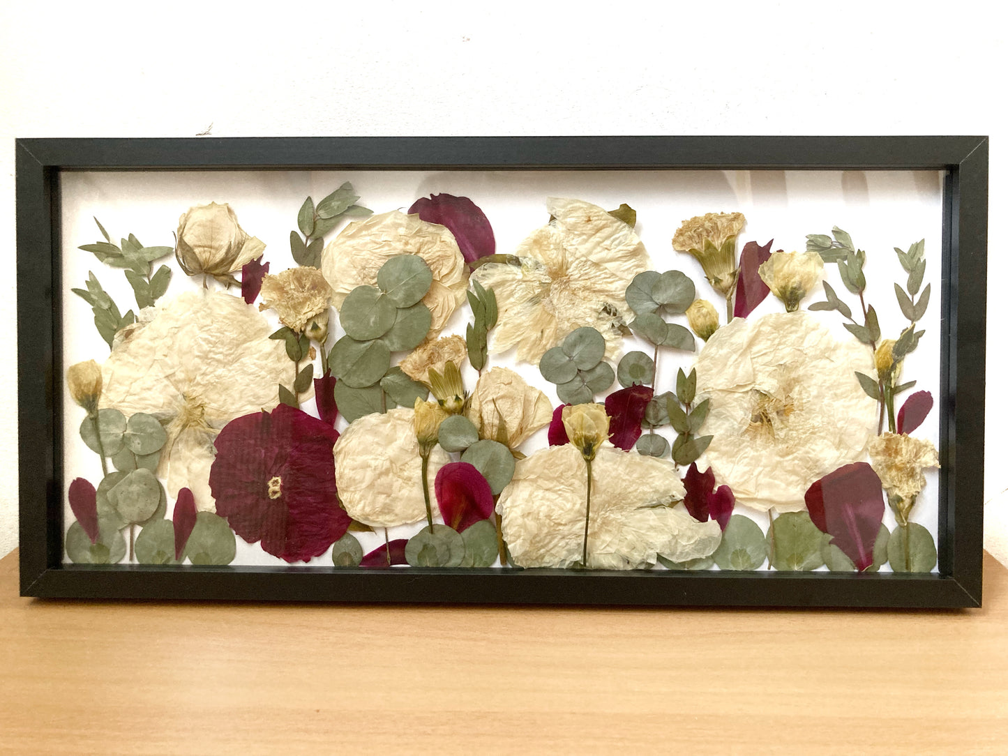 Gerahmter Brautstrauß „Wiese“ / 50 x 25 cm