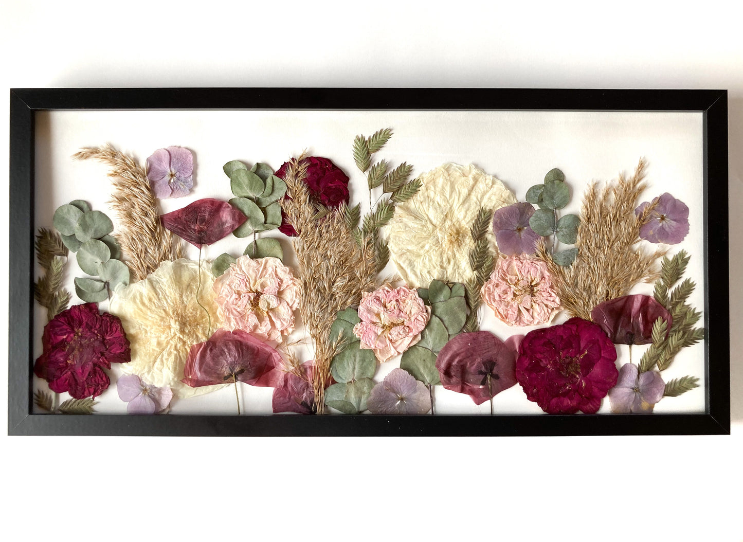 Gerahmter Brautstrauß „Wiese“ / 50 x 25 cm