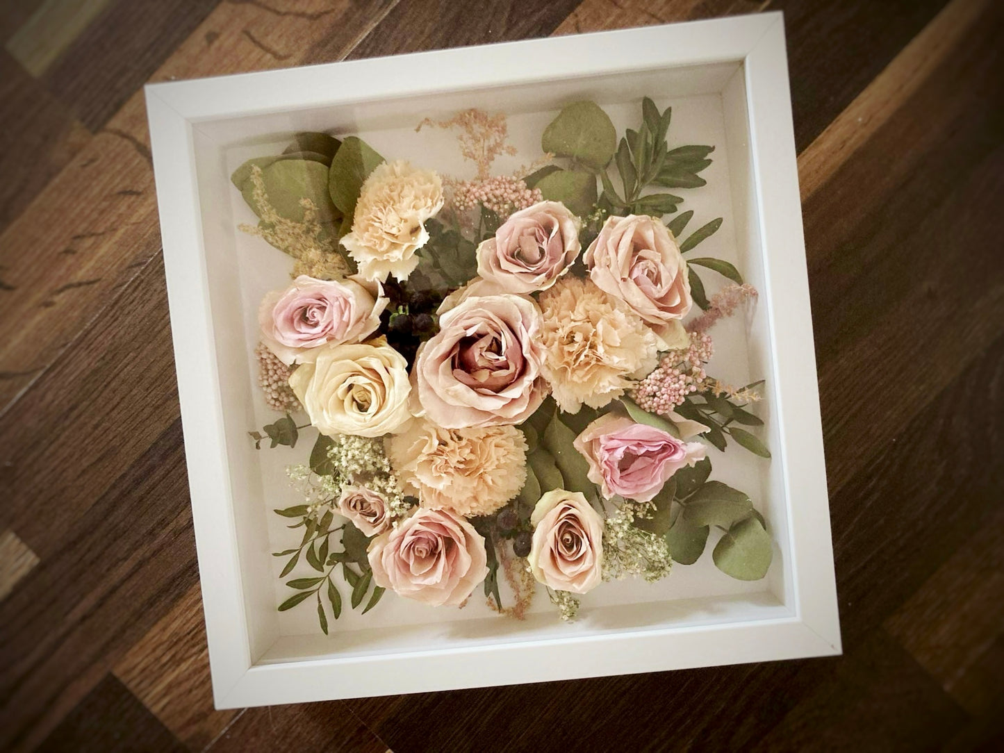 3D-Brautstrauß Bilderrahmen / 25 x 25 cm