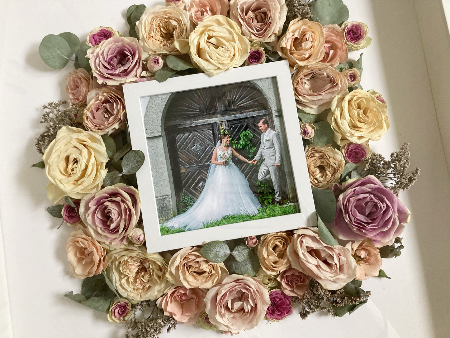 3D-Brautstrauß Bilderrahmen / 50 x 50 cm