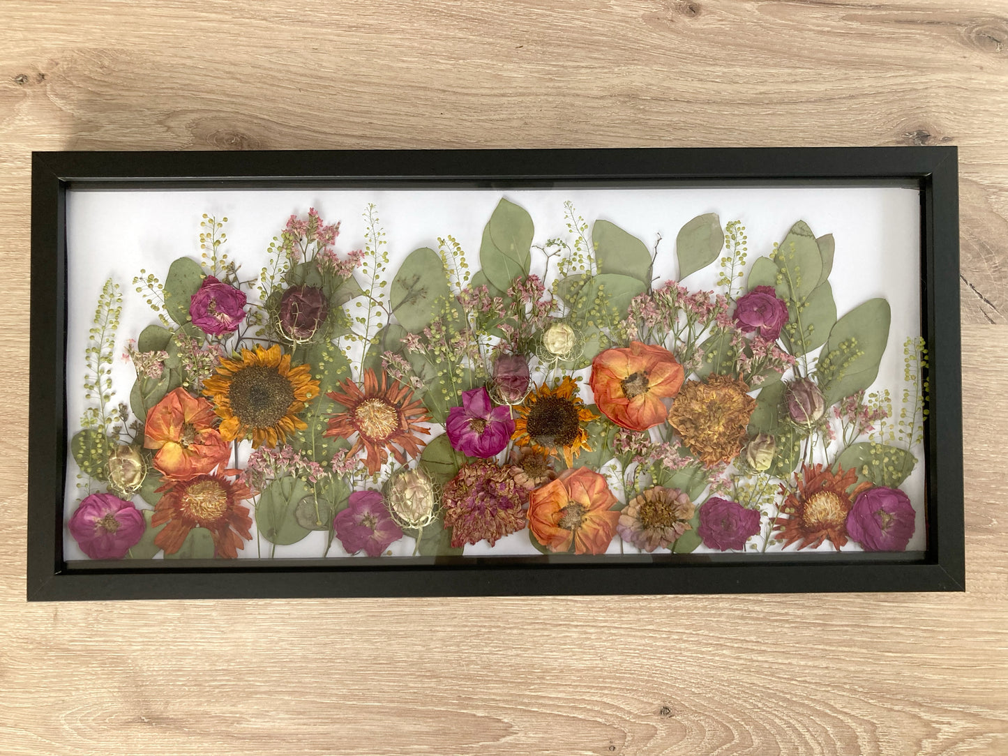 Gerahmter Brautstrauß „Wiese“ / 50 x 25 cm