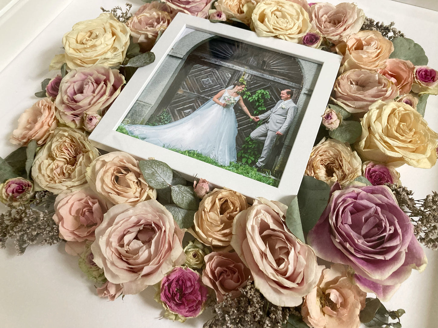 3D-Brautstrauß Bilderrahmen / 50 x 50 cm