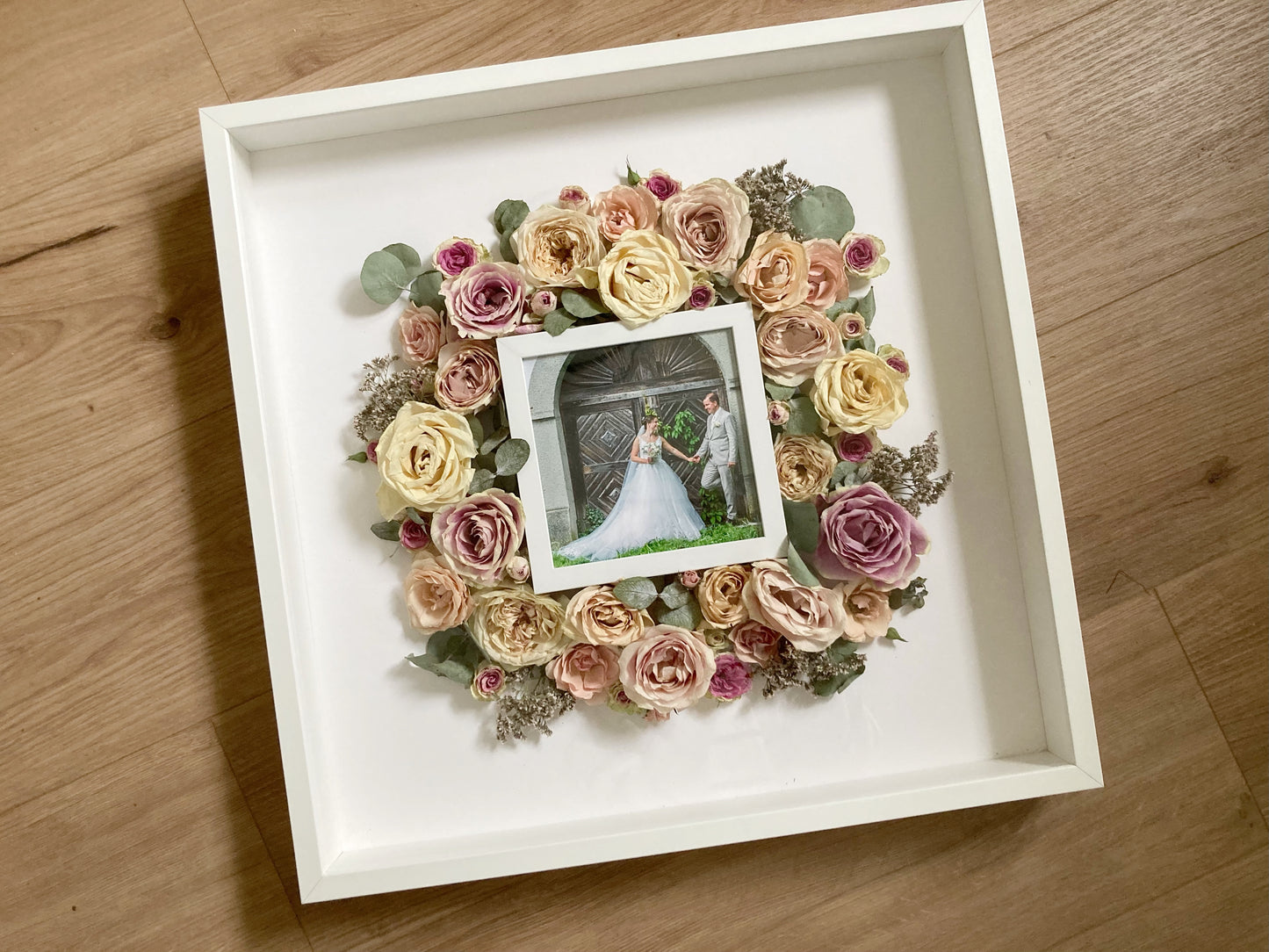 3D-Brautstrauß Bilderrahmen / 50 x 50 cm