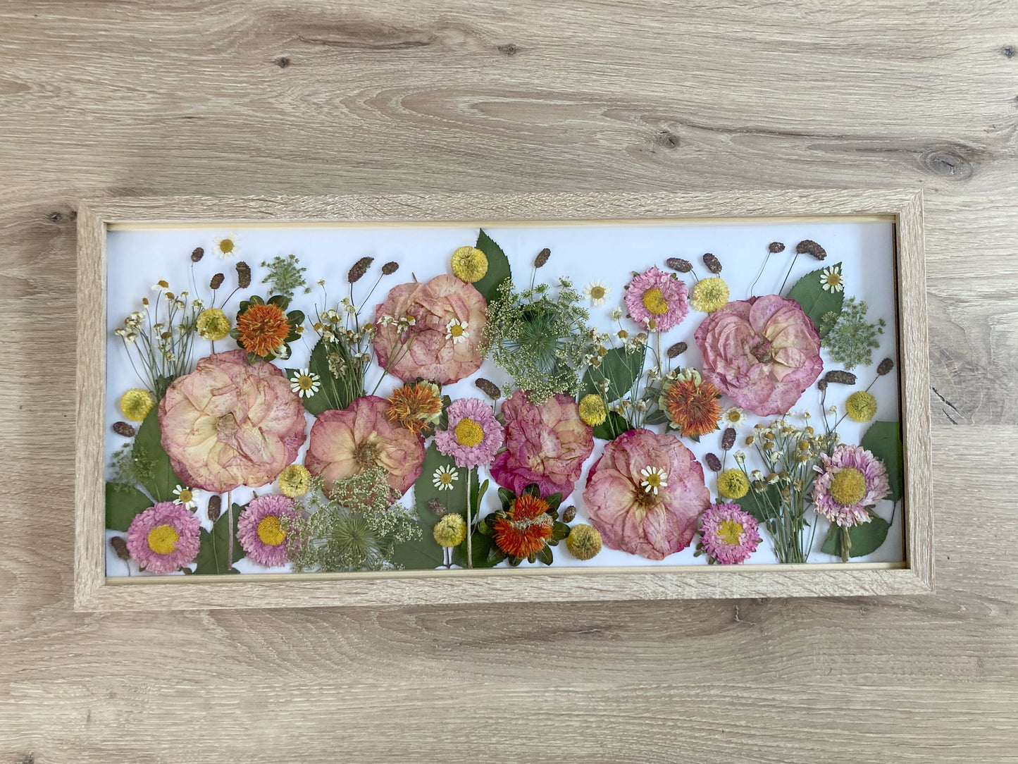 Gerahmter Brautstrauß „Wiese“ / 50 x 25 cm